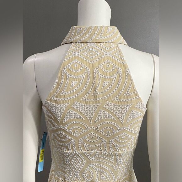 NWT Antonio Melani Halle Eyelet lace embroidery button down collared dress SZ 0 - Picture 7 of 13